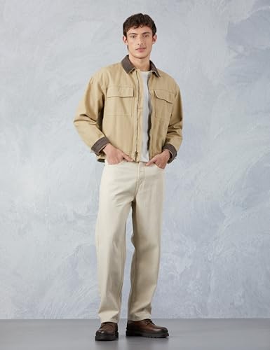 Amazon Brand - Symbol Men's Baggy Fit Cotton Jeans | Mid Rise | Loose & Relaxed | Oversized Jeans Pant