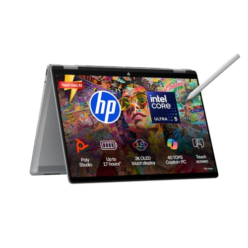 HP OmniBook X Flip OLED Intel Core Ultra 5 226V, 40 Tops (16GB LPDDR5x,1TB SSD) 3K, Touch, 120hz, 14''/35.6cm, Intel ARC Graphic,Win11, Office24, Meteor Silver, 1.38kg, fm0099TU,Pen, 2 in 1 AI Laptop