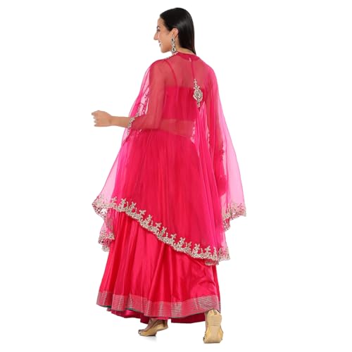 BIBA Women's Cotton Lehenga Set (SKDHO10295AW24FUS_Fuchsia_L)