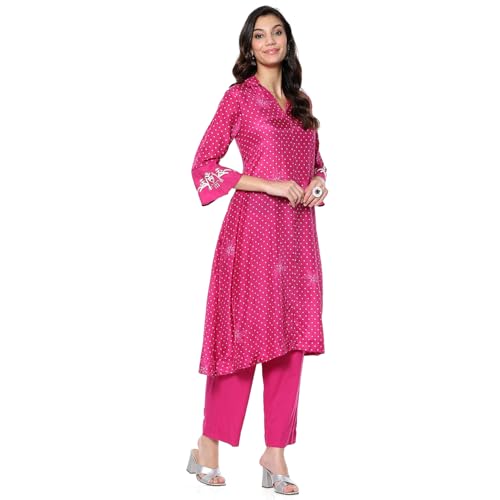 BIBA Women's Modal Kurta Sets (SKDBNDJ9608AW24PNK_Pink