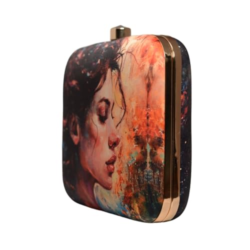 Artklim Women Face Portrait Printed Clutch