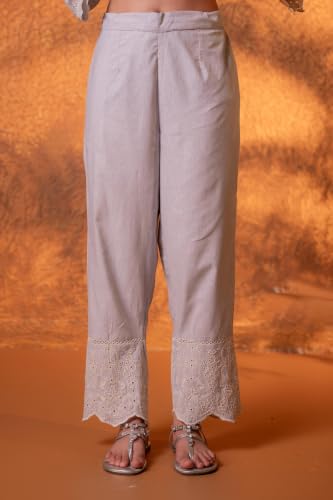 Juniper Grey Dune Tonal Schiffli Kurta Set_P11065GREY-XXL