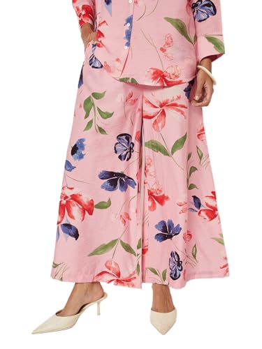 Max Women Floral Print Palazzos (Pink_M)