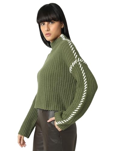 VERO MODA Womens Relaxed Fit Green Sweater