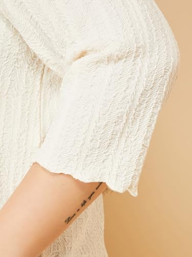 Max Women Textured Top (Off White_5XL)