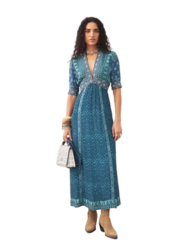 Ritu Kumar Blue Kanan Half Sleeves Long Dress