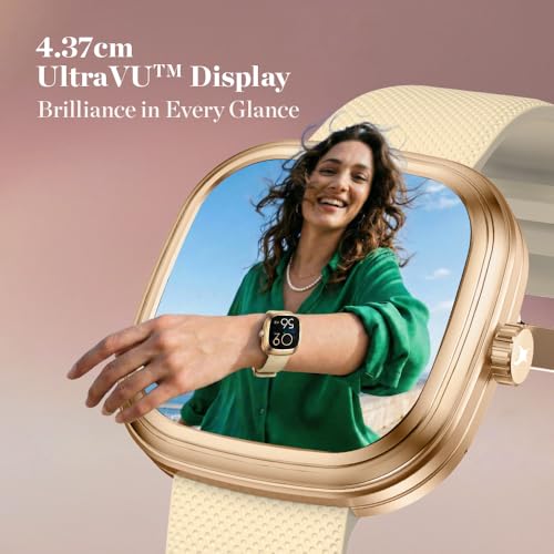 Fastrack Ryz Smart Watch for Women, 1.72” Super Ultra VU Display,Dynamic 60Hz Refresh Rate,AI Voice,Functional Crown,1ATM,BT Calling,HRM,SpO2 & Multiple Menu Styles,24/7 Health Suite - Ivory White