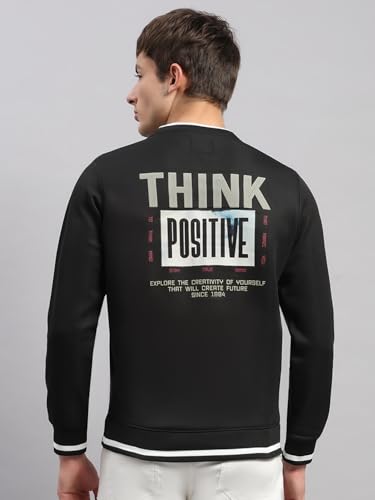 Monte Carlo Mens Regular Fit Printed Pull On Full Sleeve Winter Sweatshirt | Stylish Sweatshirt for Men |Comfortable Casual Winter Wear for Men's Black 3XL (Pack of 1)