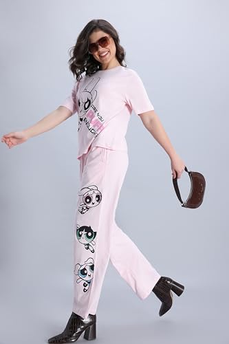 Zivame Power Puff Knit Cotton Loungewear Set-Barely Pink, S