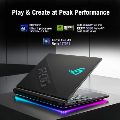 ASUS ROG Strix Scar 18 (2026),Intel Core Ultra 9 (Series 2),RTX 5090-24GB,64GB RAM (Upgradeable),2TB SSD,4K FHD+,18"(45 cm),Win 11,M365 Basic(1Y),Office 24,Black,3.7 Kg,G835LXG-TQ492WS,Gaming Laptop