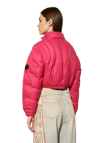 ONLY Women's Solid Regular Fit Pink Jacket