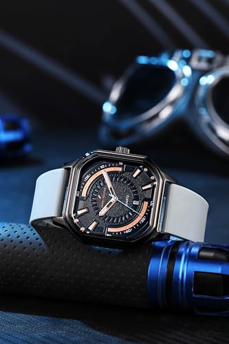 Daniel Hechter Paris Rivoli Collection Modern Analog Watch for Men with Octagon Dial and Silicon Band-DHM1003