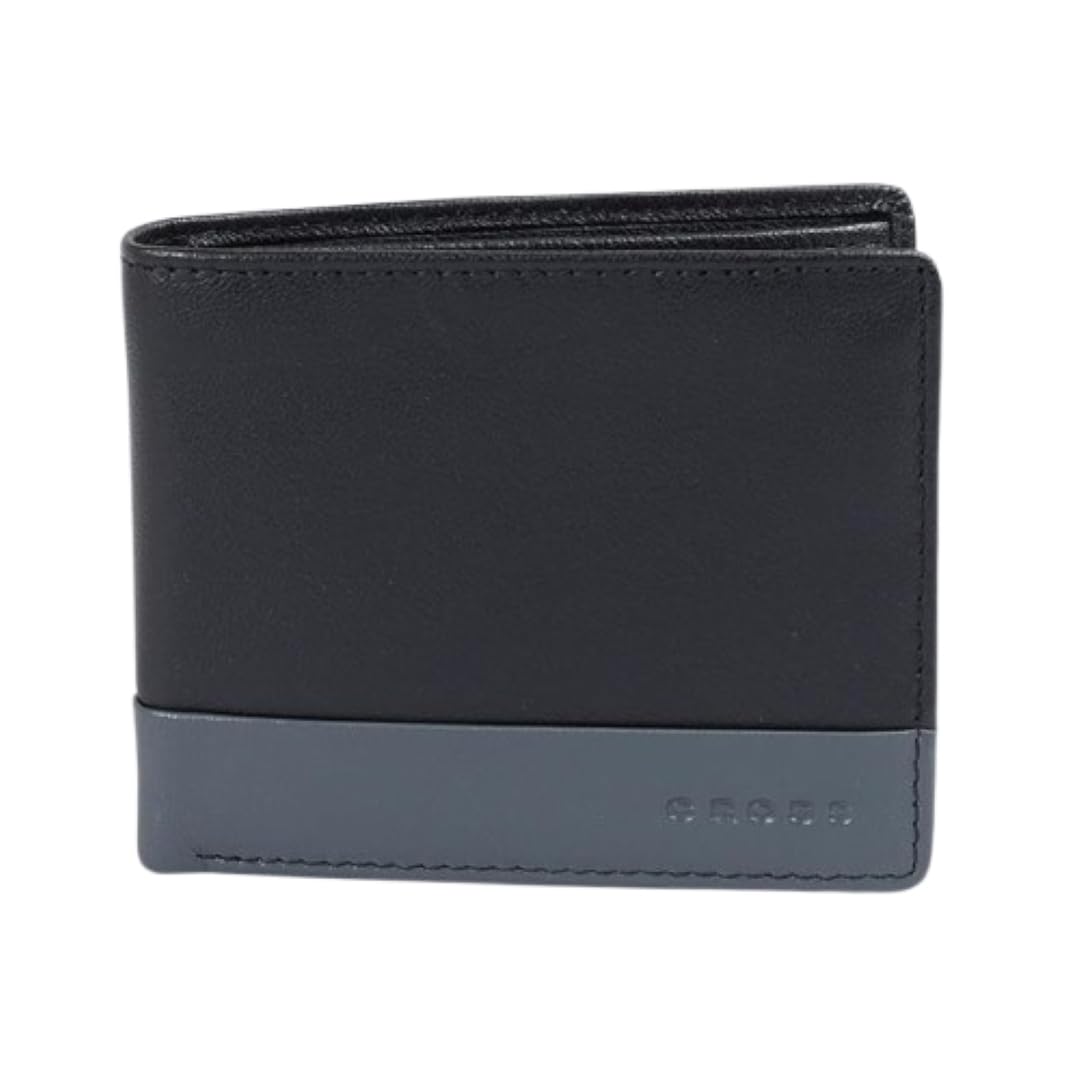 Cross Black Stone Zorzy-Bi-Fold Leather Coin Wallet for Men | 4 Card Slots |2 Slip in Pocket & 2 Full Length Currency Compartments