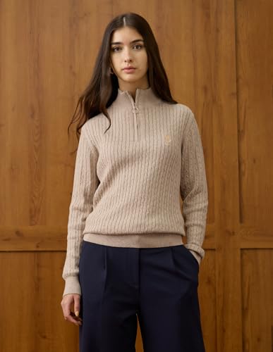 U.S. POLO ASSN. Cable Knit Regular Fit Sweater (UWAW25SWE160_White_XL)