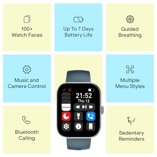 boAt Wave Sigma 3 Curv Smartwatch with 2.01” (5.33 cm) Immersive Curved Display, Metallic Finish, Functional Crown, BT Calling, Sleep, Stress, Heart Rate & SpO2 Monitoring, SOS, IP68 (Black Steel)