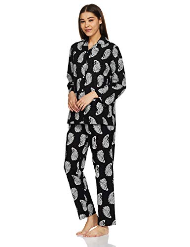 Longies Women's Rayon Printed Night Suit Pack of 2 (LGWSBPSG007_Navi_S)