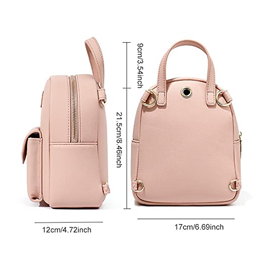 GEFIRE Womens Backpack Women Backpack， Mini Soft Touch Multi-Function Small Backpack ，Ladies Shoulder Bag Purse Black，PU Single Shoulder Ladies Bag (Color : Dark blue)