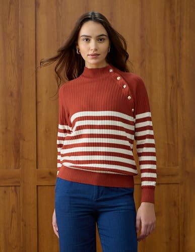 U.S. POLO ASSN. Horizontal Striped Regular Fit Sweater (UWAW25SWE182_Multi-Colour_XS) Multicolor