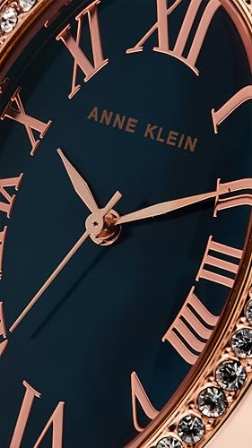 Anne Klein Quartz Analog Blue Dial Rose Gold with Blue Ceramic Strap Watch for Women