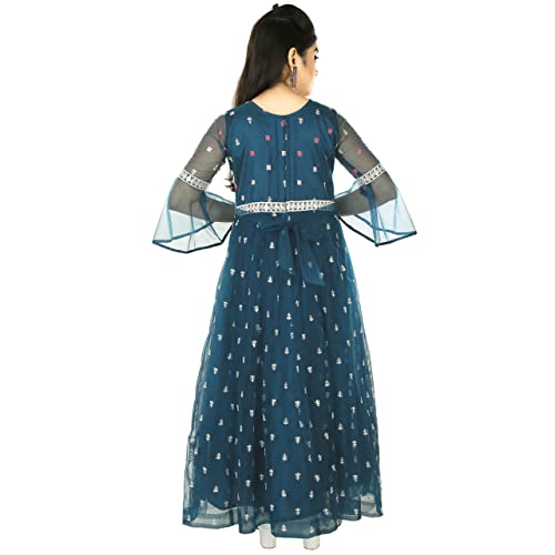 EthniCraze Net Emboidered Kali Pattern Gown (15-16 Years)