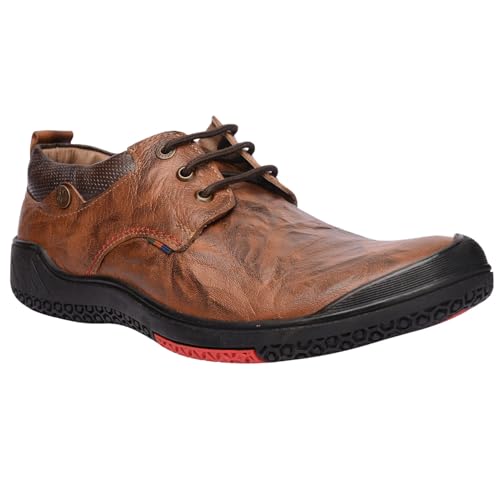 Buckaroo Adults-Men New Bradley Leather Denim Classic Shoes Lace Up Tan,UK 11