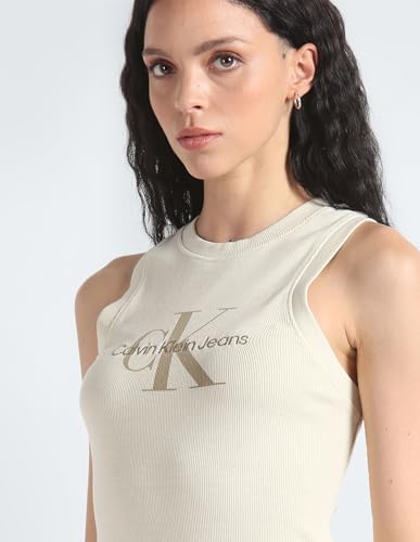 Calvin Klein Womens Beige Color Dress (L)