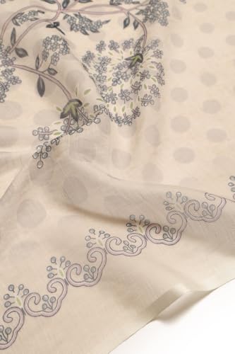 Soch Womens Cream Linen Digital Print Botanical Thread Work Salwar Suit