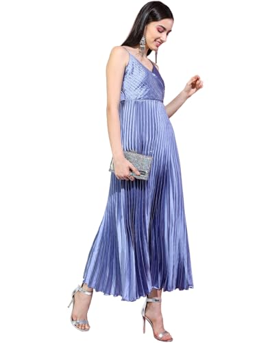 Tokyo Talkies Women V-Neck Long Sleeve Maxi Dress TTJ6010825 Blue S