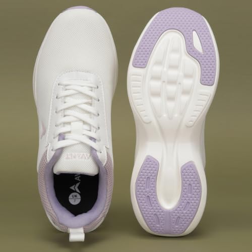 AVANT Women's AeroFlow Running Shoes | Lace-Up Design | Breathable Mesh, Lightweight | Everyday Wear Running Shoes-White_UK6
