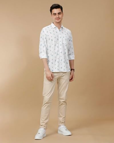 Cavallo by Linen Club Men's Stars Slim Fit Shirt White
