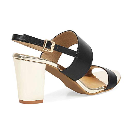 ROCIA Black Double Strap Block Heels