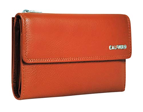 Women's Genuine Leather Wallet-Long Purse Wallet with Multiple Card Slots, Zip Pocket and Note Compartment (Brown)