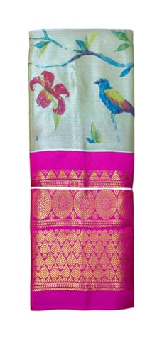 VFCollections Women's Kalamkari Kanchipuram Silk Pattu Sarees With Blouse (Vfc498-7), Multi