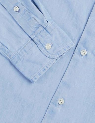 U.S. Polo Assn. Denim Co. Men's Solid Slim Fit Shirt (UDSHT1900_Light Indigo