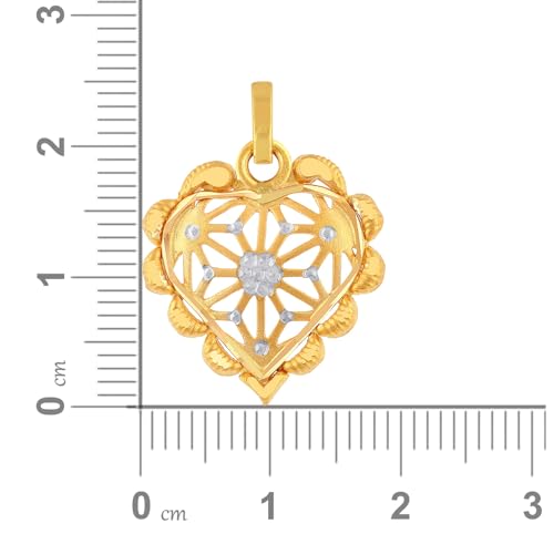 Malabar Gold & Diamonds | 22 KT Two Tone Gold Heart Pendant For Womens