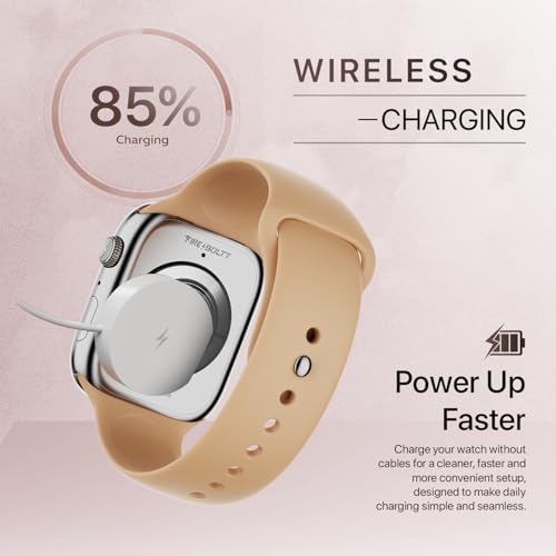 Fire-Boltt Ninja X Ring Smart Watch with 1.96” Large Display, Bluetooth Calling, Wireless Charging, AI Voice Assistant, 500+ Watch Faces, Health Suite, Smart Watch for Man & Woman – Mocha Mousse