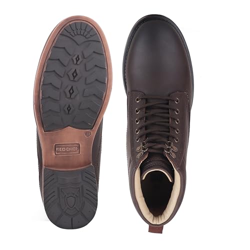 Red Chief Ankle Casual Laceup Shoes for Men | Brown UK08