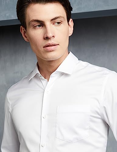 Symbol Premium Men's Wrinkle-Resistant Regular Fit Cotton Formal Shirt (SS23-SMP-FS-01_White_42)