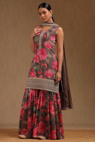 Soch Women's Chinon Salwar Suit Set (OWA5CD22374_Brown