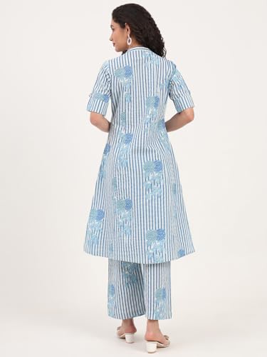 Divena Blue Floral Printed Cotton Co-ords Sets
