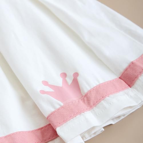 Hopscotch Girls Short Sleeves White Typography Print Skirt Set For Ages (10-12 Years)