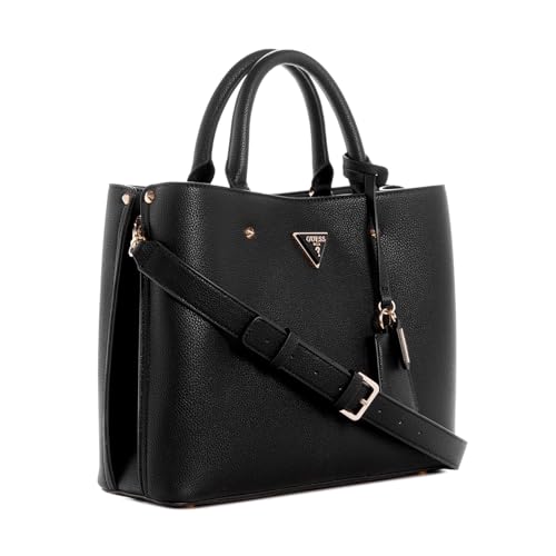 Guess Zipper PU Womens Casual Wear Satchel (BLACK, MEDIUM)