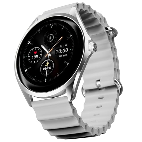 boAt Ultima Aeris 1.43" AMOLED Display, 1000 nits Brightness, Ultra Slim 8mm Metal Build, IP68, Auto HR & SpO2 Monitoring, Sleep & Stress Tracking, Stylish Smartwatch for Men & Women(Cool Grey)