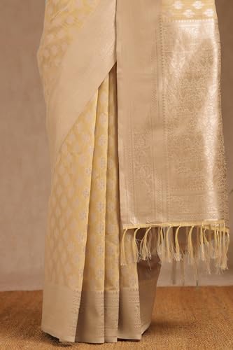 Soch Womens Beige Tussar Zari Woven Saree