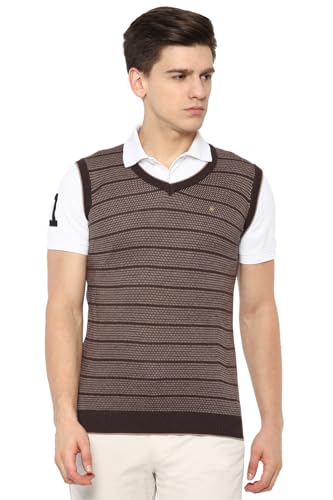 Louis Philippe Men's Sweater (LPSWMRGPM51576_Chocolate Brown_XXL)