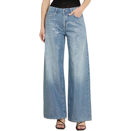 GUESS Women Blue Solid Mid-Rise Full Length Jeans