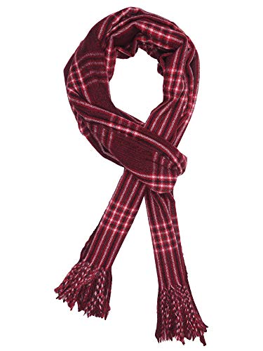 FabSeasons Men's Woollen and Acrylic Scarf/Muffler/Shawl/Stole for Winters, (Red, Maroon, Size - 70 x 180 cm)
