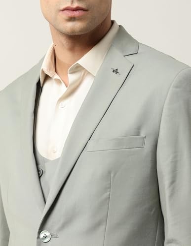 Arrow Men's Polyester Business Suit Pants Set (ARAISU5605_Medium Green