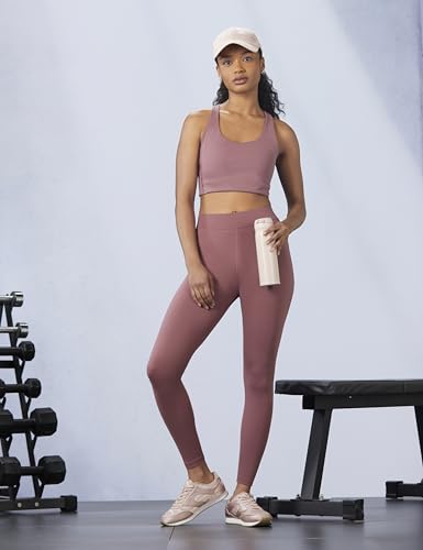 Jockey MW20 Women's Microfiber Elastane Stretch Performance Leggings with Elasticated Waistband_Wild Ginger_L Red