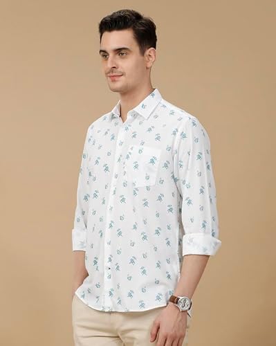 Cavallo by Linen Club Men's Stars Slim Fit Shirt White